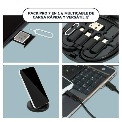 PACK PRO 7 EN 1 // MULTICABLE DE CARGA RÁPIDA Y VERSÁTIL 🚀 - FiloraShop