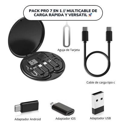 PACK PRO 7 EN 1 // MULTICABLE DE CARGA RÁPIDA Y VERSÁTIL 🚀 - FiloraShop