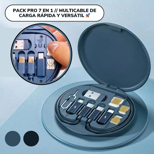 PACK PRO 7 EN 1 // MULTICABLE DE CARGA RÁPIDA Y VERSÁTIL 🚀 - FiloraShop